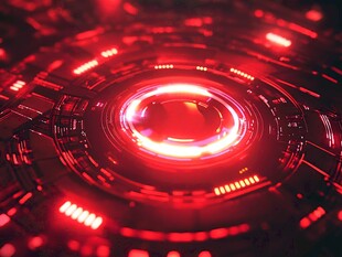 红色科技感光晕光