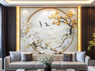 新中式立体壁画