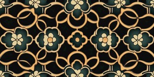 色块花古典图案组合