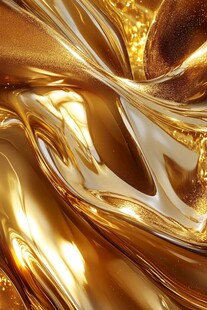 金色动感线条流体熔浆