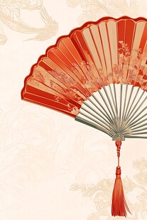 凤凰折扇古风插画