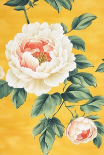 立体手绘牡丹花卉