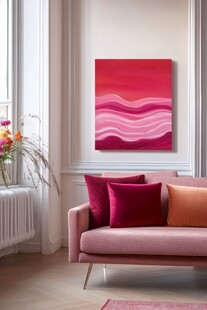 粉色室内挂画