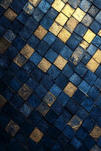 蓝黄墙砖