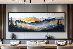 巨幅山水壁画抽象挂画