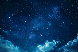 夜晚云彩星星