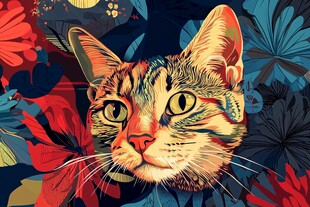 猫咪海报插画