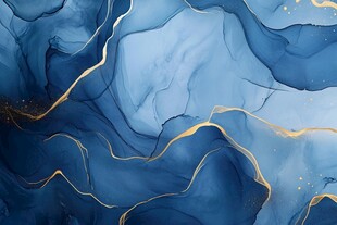 蓝色流体创意抽象画