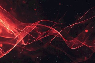 科技背景飞舞红飘带