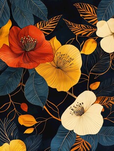 轻奢装饰画花朵