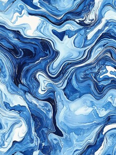 蓝色流体创意抽象画