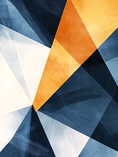 白深蓝橘黄色背景