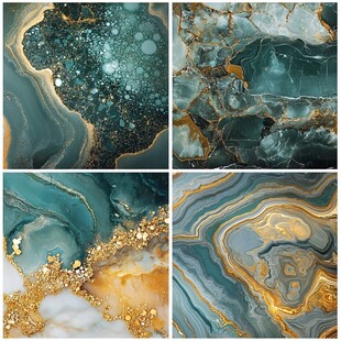 蓝色透光大理石装饰画