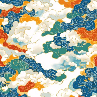 飞云吉云流云云海图案