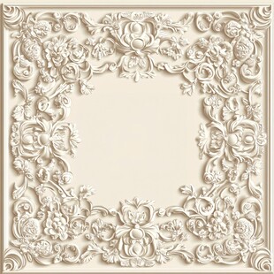 金色浮雕花纹边框