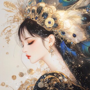 古风美女头像插画封面