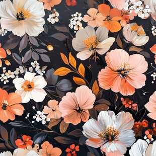 3d浮雕缤纷花卉