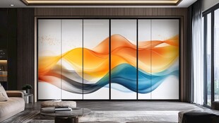 现代壁画墙画移门