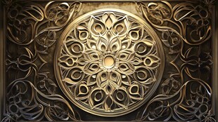 金色奢华浮雕装饰设计