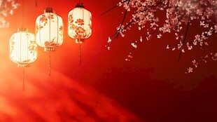 灯笼梅花背景图