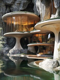 建在岩石上的别墅