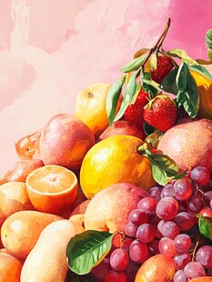 水果粉色背景