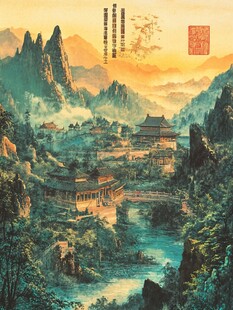 新中式楼阁皇宫山水