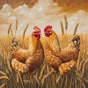 母鸡装饰画