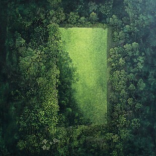 门外一片绿色的风景