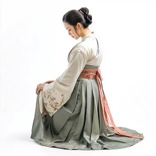 穿韩服的女孩背影