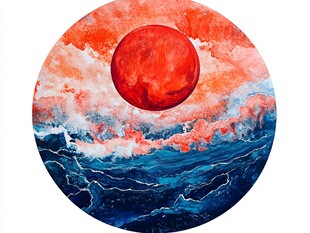 意境圆形创意画