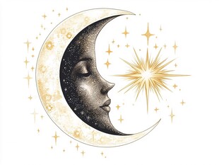 手绘美丽的月光