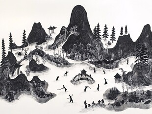 巨幅新中式山