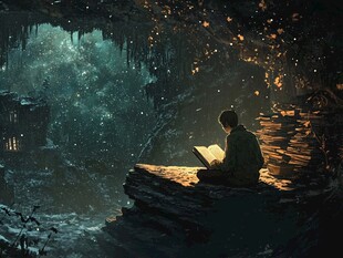 禅境秋夜极品意境插画