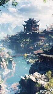 古风山水场景