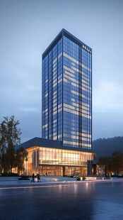 主楼沿江正立面