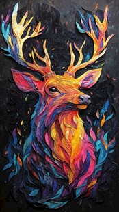 创意鹿绘画