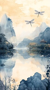 古风插画山水风光