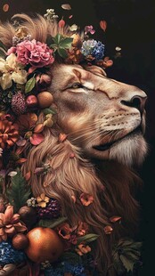 欧美手绘动物花