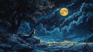 蓝月夜梦幻唯美奇幻