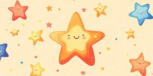 壁纸儿童卡通幻彩星星