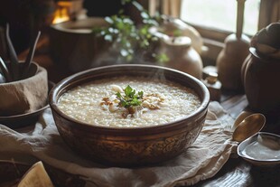 健康早餐美食小米粥汤