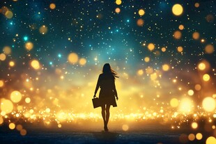 星辰大海女孩背影