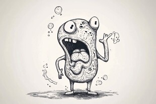 病毒手绘卡通元素