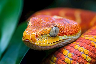 红纹滞卵蛇特写