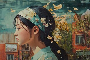 油画少女