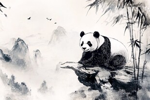 手绘熊猫背景