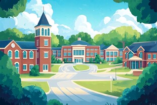 校园场景插画