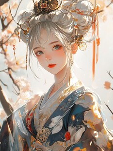 古风美女头像插画封面