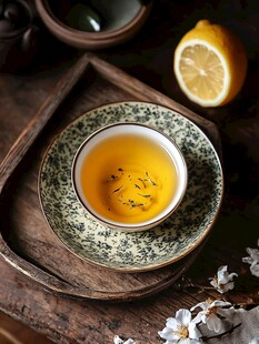 功中式传统茶杯杯垫